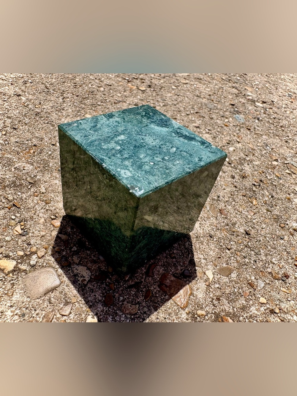Green Marble Cube Decorative Accent - Home Art